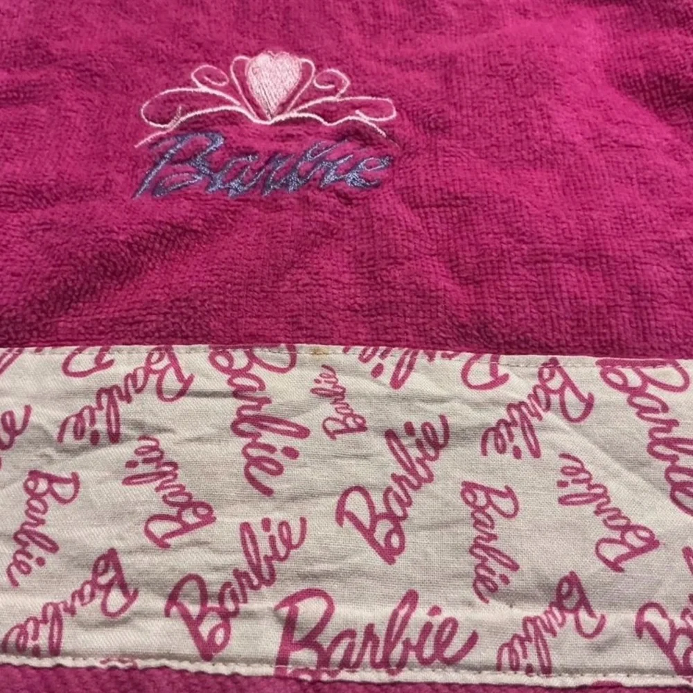 Barbie Pink Hand Towel with Embroidered Logo cute collectible